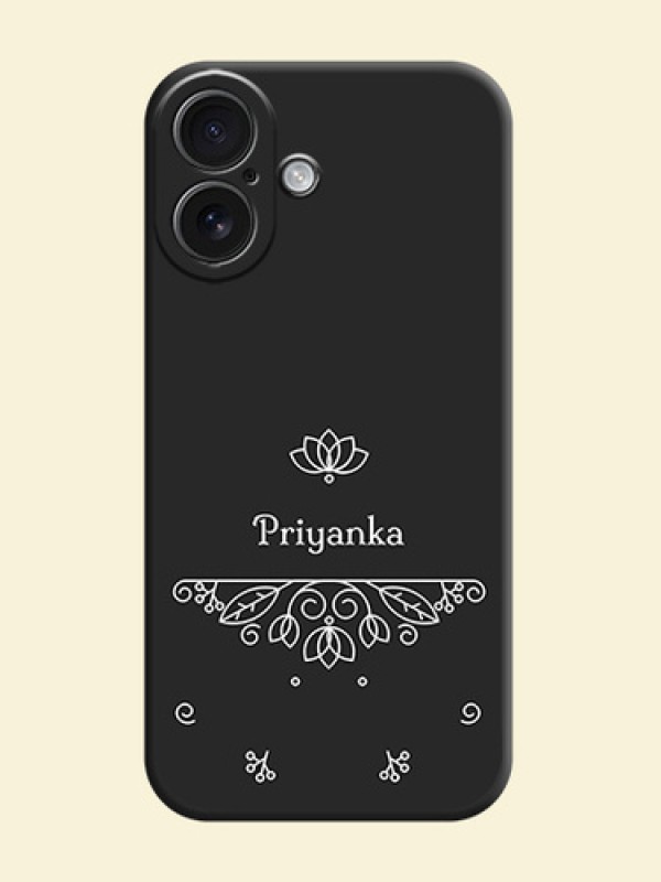 Lotus Garden Custom Text On Space Black Custom Soft Matte Mobile Back Cover - iPhone 16
