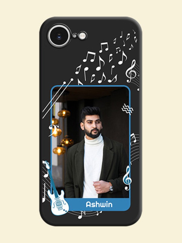 Musical Theme Design with Text on Photo On Space Black Custom Soft Matte Mobile Back Cover - iPhone 16e