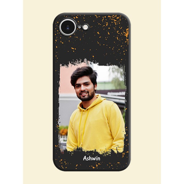 Spray Free Design on Photo On Space Black Custom Soft Matte Mobile Back Cover - iPhone 16e