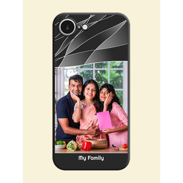 Mixed Wave Lines on Photo On Space Black Custom Soft Matte Mobile Back Cover - iPhone 16e