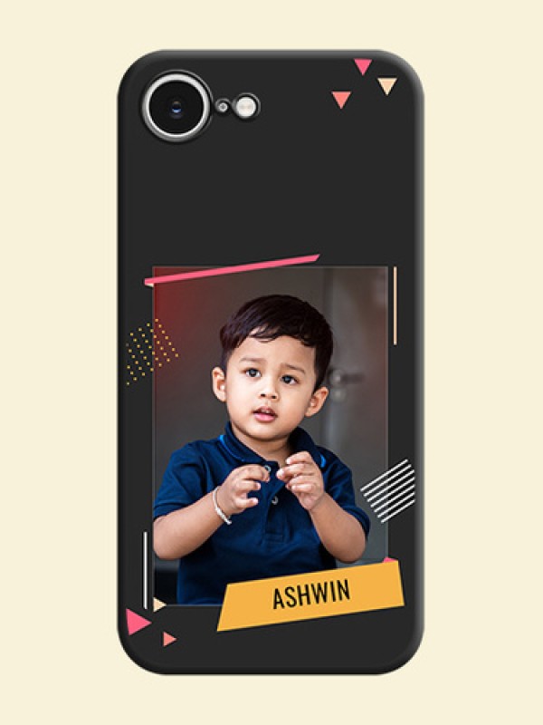 Photo Frame with Triangle Small Dots on Photo On Space Black Custom Soft Matte Mobile Back Cover - iPhone 16e
