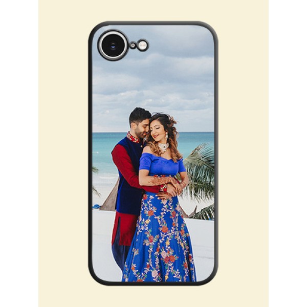 Full Single Pic Upload On Space Black Custom Soft Matte Mobile Back Cover - iPhone 16e Full Single Pic Upload On Space Black Custom Soft Matte Mobile Back Cover - iPhone 16e