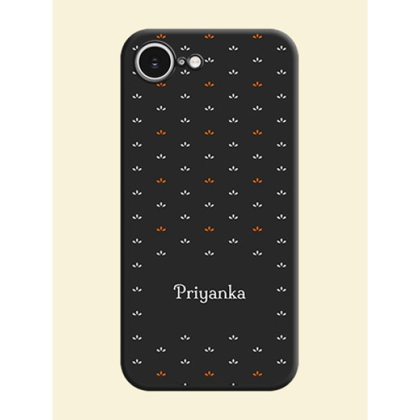 Simple Pattern With Custom Text On Space Black Custom Soft Matte Mobile Back Cover - iPhone 16e Simple Pattern With Custom Text On Space Black Custom Soft Matte Mobile Back Cover - iPhone 16e