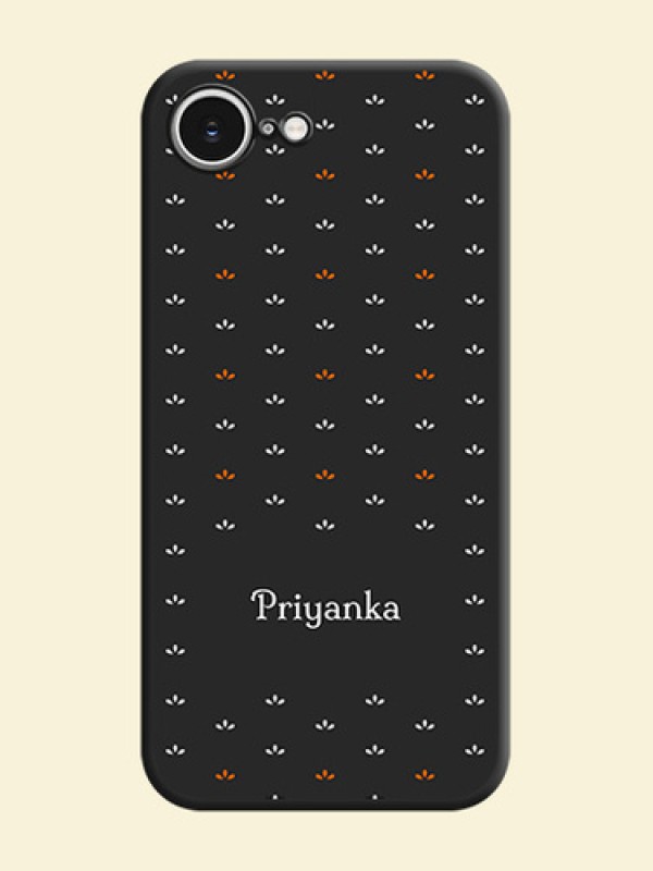 Simple Pattern With Custom Text On Space Black Custom Soft Matte Mobile Back Cover - iPhone 16e