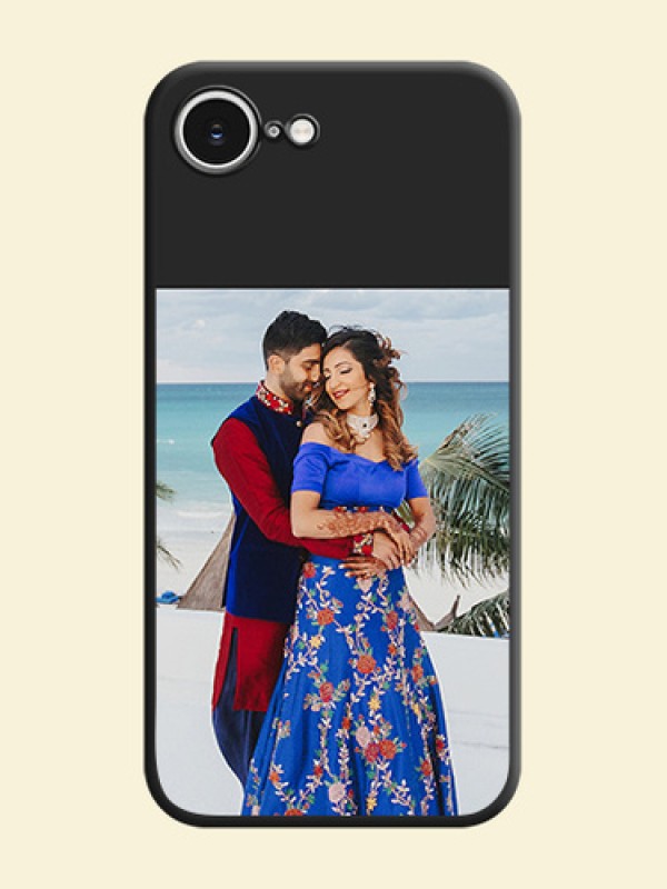 Image Upload With Space Black Color On Custom Soft Matte Mobile Back Cover - iPhone 16E