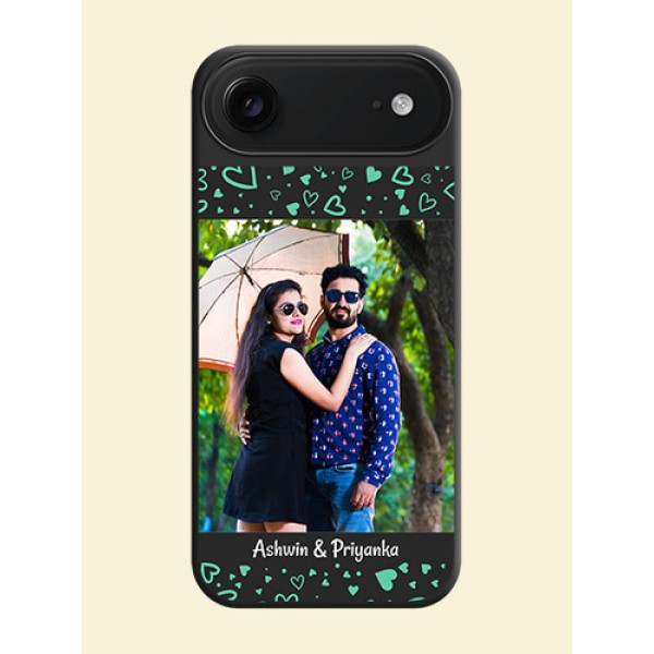Sea Green Indefinite Love Pattern on Photo On Space Black Custom Soft Matte Mobile Back Cover - Apple iPhone 17 Air Sea Green Indefinite Love Pattern on Photo On Space Black Custom Soft Matte Mobile Back Cover - Apple iPhone 17 Air