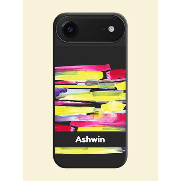 Brush Coloured On Space Black Custom Soft Matte Mobile Back Cover - Apple iPhone 17 Air Brush Coloured On Space Black Custom Soft Matte Mobile Back Cover - Apple iPhone 17 Air