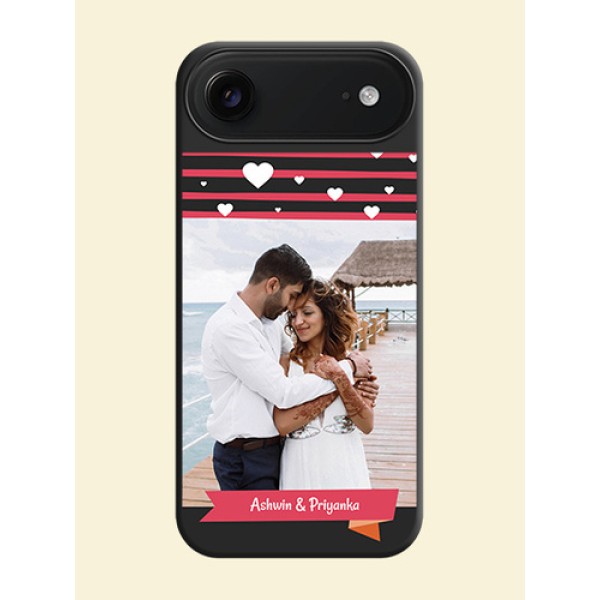 White Color Love Symbols with Pink Lines Pattern On Space Black Custom Soft Matte Mobile Back Cover - Apple iPhone 17 Air White Color Love Symbols with Pink Lines Pattern On Space Black Custom Soft Matte Mobile Back Cover - Apple iPhone 17 Air