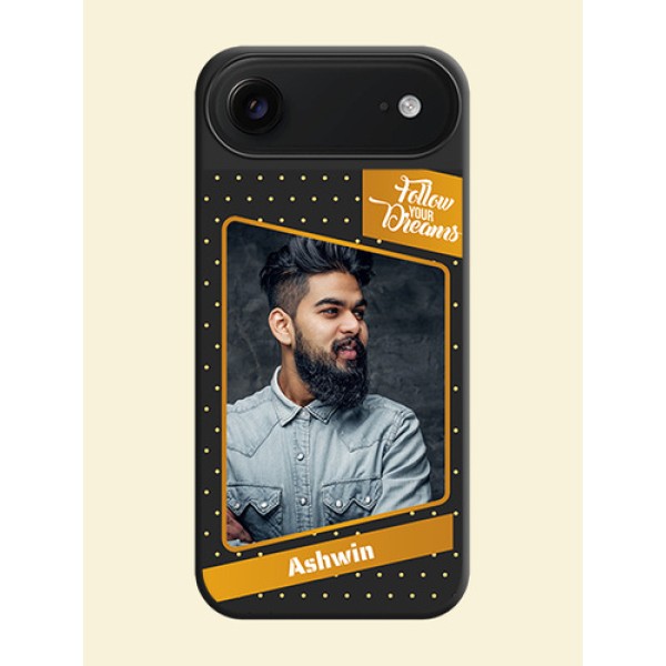 Follow Your Dreams with White Dots On Space Black Custom Soft Matte Mobile Back Cover - Apple iPhone 17 Air Follow Your Dreams with White Dots On Space Black Custom Soft Matte Mobile Back Cover - Apple iPhone 17 Air