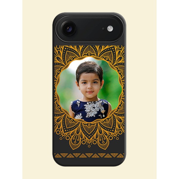 Round Image with Floral Design On Space Black Custom Soft Matte Mobile Back Cover - Apple iPhone 17 Air Round Image with Floral Design On Space Black Custom Soft Matte Mobile Back Cover - Apple iPhone 17 Air