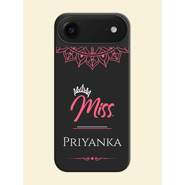 Mrs Name with Floral Design On Space Black Custom Soft Matte Mobile Back Cover - Apple iPhone 17 Air Mrs Name with Floral Design On Space Black Custom Soft Matte Mobile Back Cover - Apple iPhone 17 Air