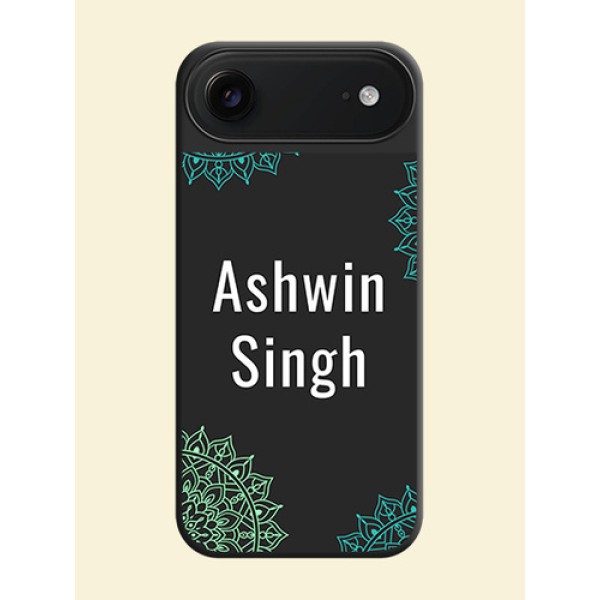 Your Name with Floral Design On Space Black Custom Soft Matte Mobile Back Cover - Apple iPhone 17 Air Your Name with Floral Design On Space Black Custom Soft Matte Mobile Back Cover - Apple iPhone 17 Air