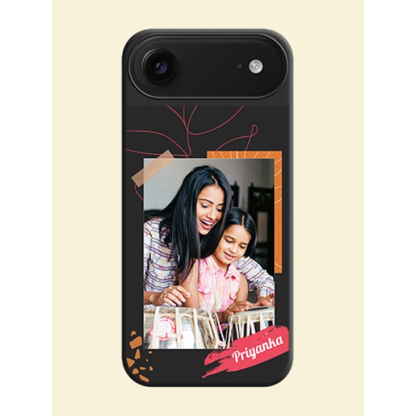 Orange Photo Frame On Space Black Custom Soft Matte Mobile Back Cover - Apple iPhone 17 Air Orange Photo Frame On Space Black Custom Soft Matte Mobile Back Cover - Apple iPhone 17 Air