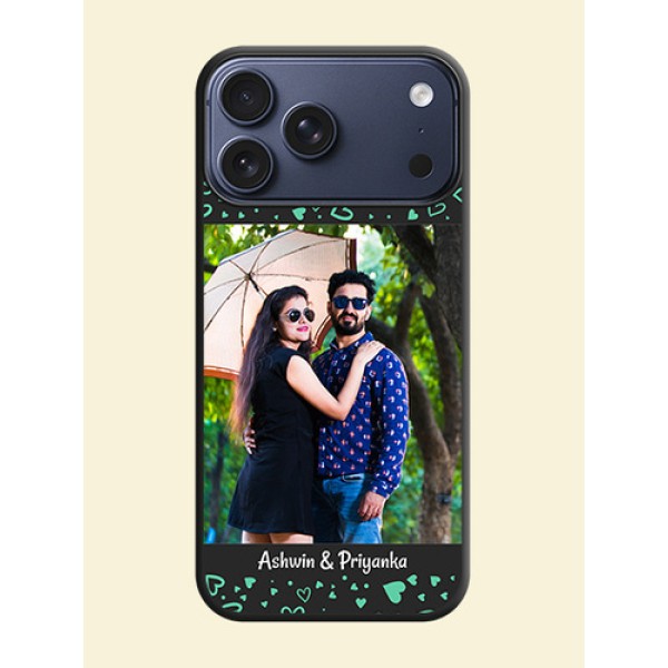 Sea Green Indefinite Love Pattern on Photo On Space Black Custom Soft Matte Mobile Back Cover - Apple iPhone 17 Pro Max Sea Green Indefinite Love Pattern on Photo On Space Black Custom Soft Matte Mobile Back Cover - Apple iPhone 17 Pro Max