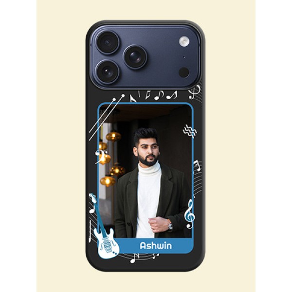 Musical Theme Design with Text on Photo On Space Black Custom Soft Matte Mobile Back Cover - Apple iPhone 17 Pro Max Musical Theme Design with Text on Photo On Space Black Custom Soft Matte Mobile Back Cover - Apple iPhone 17 Pro Max