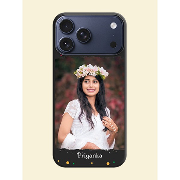 Multicolor Dotted Pattern with Text On Space Black Custom Soft Matte Mobile Back Cover - Apple iPhone 17 Pro Max Multicolor Dotted Pattern with Text On Space Black Custom Soft Matte Mobile Back Cover - Apple iPhone 17 Pro Max