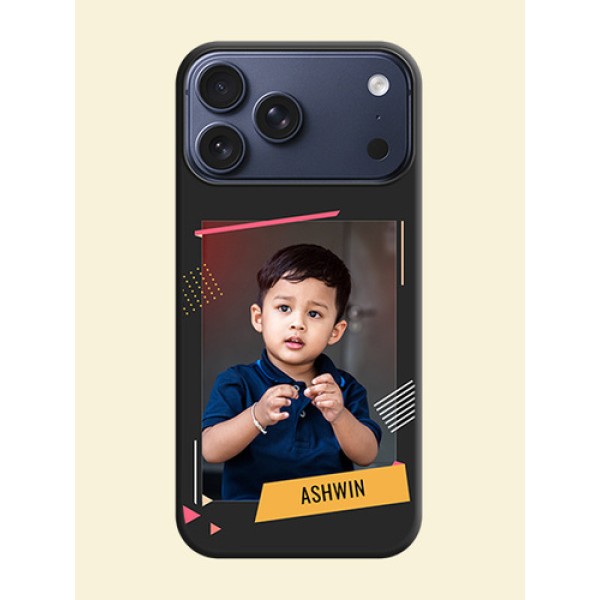 Photo Frame with Triangle Small Dots on Photo On Space Black Custom Soft Matte Mobile Back Cover - Apple iPhone 17 Pro Max