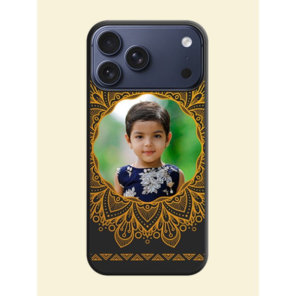 Round Image with Floral Design On Space Black Custom Soft Matte Mobile Back Cover - Apple iPhone 17 Pro Max Round Image with Floral Design On Space Black Custom Soft Matte Mobile Back Cover - Apple iPhone 17 Pro Max