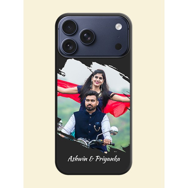 Grunge Brush Strokes on Photo On Space Black Custom Soft Matte Mobile Back Cover - Apple iPhone 17 Pro Max Grunge Brush Strokes on Photo On Space Black Custom Soft Matte Mobile Back Cover - Apple iPhone 17 Pro Max