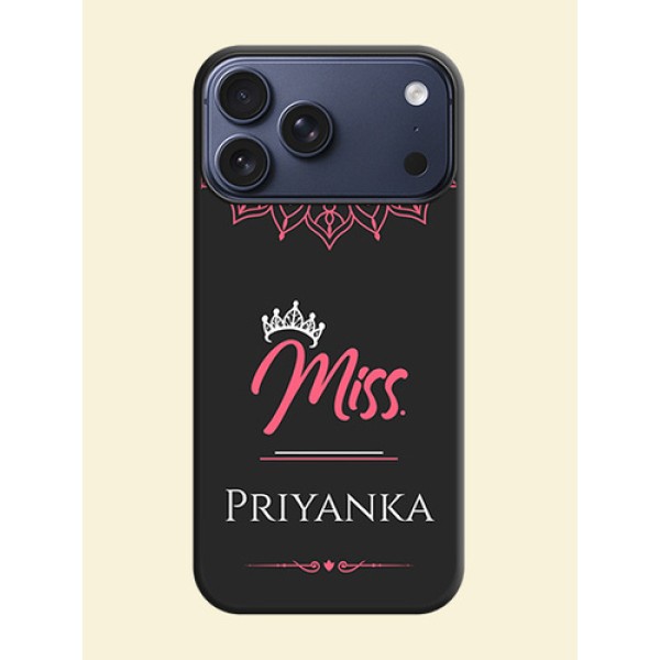 Mrs Name with Floral Design On Space Black Custom Soft Matte Mobile Back Cover - Apple iPhone 17 Pro Max Mrs Name with Floral Design On Space Black Custom Soft Matte Mobile Back Cover - Apple iPhone 17 Pro Max