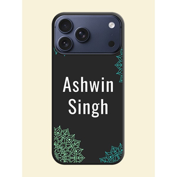 Your Name with Floral Design On Space Black Custom Soft Matte Mobile Back Cover - Apple iPhone 17 Pro Max Your Name with Floral Design On Space Black Custom Soft Matte Mobile Back Cover - Apple iPhone 17 Pro Max