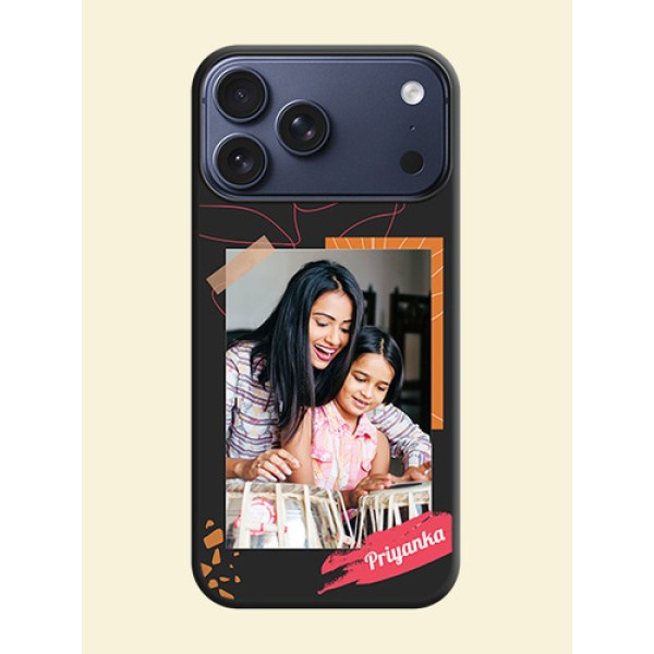 Orange Photo Frame On Space Black Custom Soft Matte Mobile Back Cover - Apple iPhone 17 Pro Max Orange Photo Frame On Space Black Custom Soft Matte Mobile Back Cover - Apple iPhone 17 Pro Max