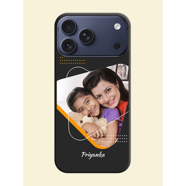 Yellow Triangle on Photo On Space Black Custom Soft Matte Mobile Back Cover - Apple iPhone 17 Pro Max Yellow Triangle on Photo On Space Black Custom Soft Matte Mobile Back Cover - Apple iPhone 17 Pro Max
