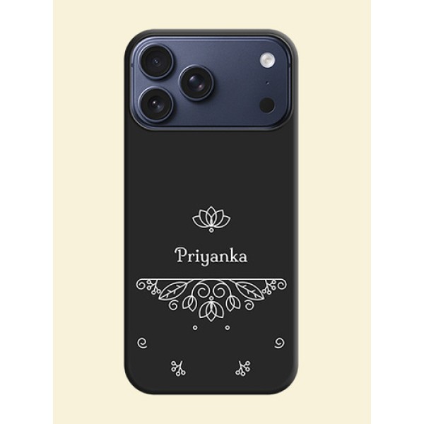 Lotus Garden Custom Text On Space Black Custom Soft Matte Mobile Back Cover - Apple iPhone 17 Pro Max Lotus Garden Custom Text On Space Black Custom Soft Matte Mobile Back Cover - Apple iPhone 17 Pro Max