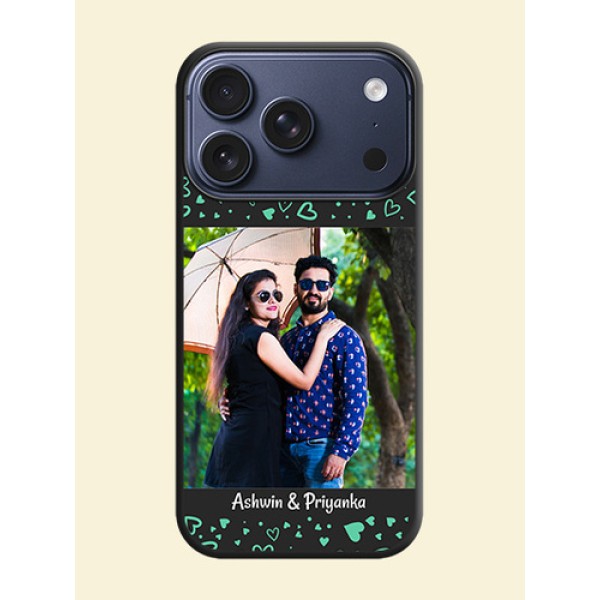 Sea Green Indefinite Love Pattern on Photo On Space Black Custom Soft Matte Mobile Back Cover - Apple iPhone 17 Pro Sea Green Indefinite Love Pattern on Photo On Space Black Custom Soft Matte Mobile Back Cover - Apple iPhone 17 Pro