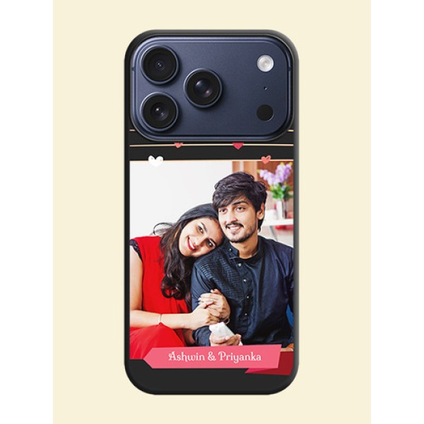 Love Pattern with Name on Pink Ribbon on Photo On Space Black Custom Soft Matte Mobile Back Cover - Apple iPhone 17 Pro Love Pattern with Name on Pink Ribbon on Photo On Space Black Custom Soft Matte Mobile Back Cover - Apple iPhone 17 Pro