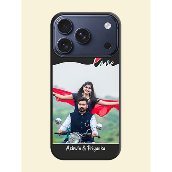 Fall in Love Pattern with Picture on Photo On Space Black Custom Soft Matte Mobile Back Cover - Apple iPhone 17 Pro Fall in Love Pattern with Picture on Photo On Space Black Custom Soft Matte Mobile Back Cover - Apple iPhone 17 Pro