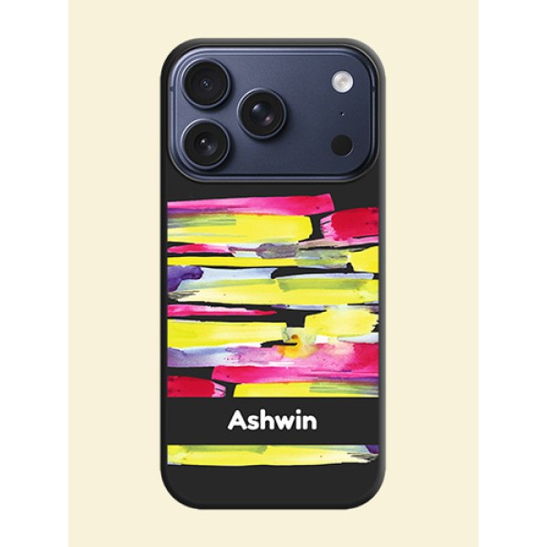 Brush Coloured On Space Black Custom Soft Matte Mobile Back Cover - Apple iPhone 17 Pro Brush Coloured On Space Black Custom Soft Matte Mobile Back Cover - Apple iPhone 17 Pro