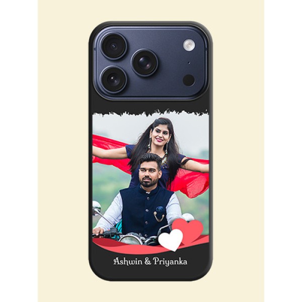 Pin Color Love Shaped Ribbon Design with Text On Space Black Custom Soft Matte Mobile Back Cover - Apple iPhone 17 Pro Pin Color Love Shaped Ribbon Design with Text On Space Black Custom Soft Matte Mobile Back Cover - Apple iPhone 17 Pro