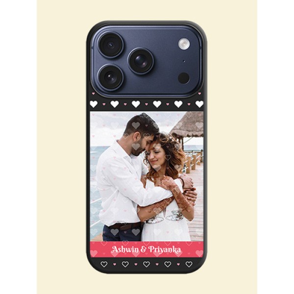 White Color Love Symbols with Text Design on Photo On Space Black Custom Soft Matte Mobile Back Cover - Apple iPhone 17 Pro White Color Love Symbols with Text Design on Photo On Space Black Custom Soft Matte Mobile Back Cover - Apple iPhone 17 Pro