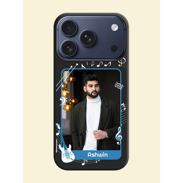 Musical Theme Design with Text on Photo On Space Black Custom Soft Matte Mobile Back Cover - Apple iPhone 17 Pro Musical Theme Design with Text on Photo On Space Black Custom Soft Matte Mobile Back Cover - Apple iPhone 17 Pro
