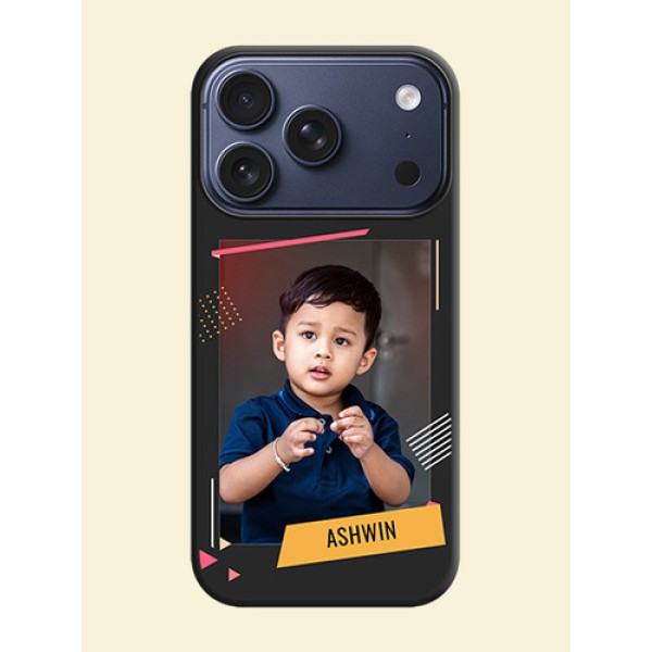 Photo Frame with Triangle Small Dots on Photo On Space Black Custom Soft Matte Mobile Back Cover - Apple iPhone 17 Pro