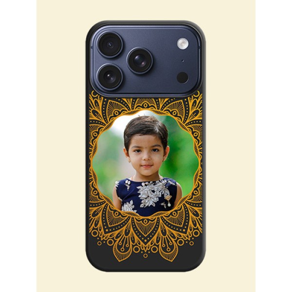 Round Image with Floral Design On Space Black Custom Soft Matte Mobile Back Cover - Apple iPhone 17 Pro Round Image with Floral Design On Space Black Custom Soft Matte Mobile Back Cover - Apple iPhone 17 Pro