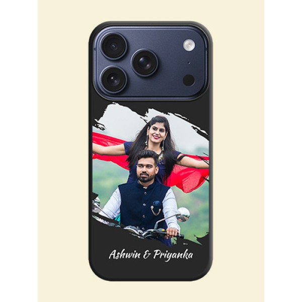 Grunge Brush Strokes on Photo On Space Black Custom Soft Matte Mobile Back Cover - Apple iPhone 17 Pro Grunge Brush Strokes on Photo On Space Black Custom Soft Matte Mobile Back Cover - Apple iPhone 17 Pro