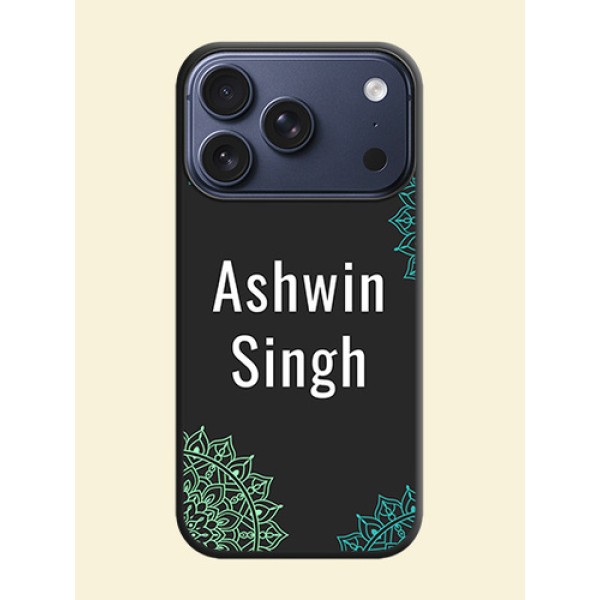 Your Name with Floral Design On Space Black Custom Soft Matte Mobile Back Cover - Apple iPhone 17 Pro Your Name with Floral Design On Space Black Custom Soft Matte Mobile Back Cover - Apple iPhone 17 Pro