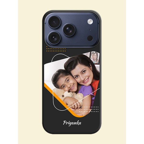Yellow Triangle on Photo On Space Black Custom Soft Matte Mobile Back Cover - Apple iPhone 17 Pro Yellow Triangle on Photo On Space Black Custom Soft Matte Mobile Back Cover - Apple iPhone 17 Pro