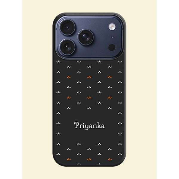 Simple Pattern With Custom Text On Space Black Custom Soft Matte Mobile Back Cover - Apple iPhone 17 Pro Simple Pattern With Custom Text On Space Black Custom Soft Matte Mobile Back Cover - Apple iPhone 17 Pro
