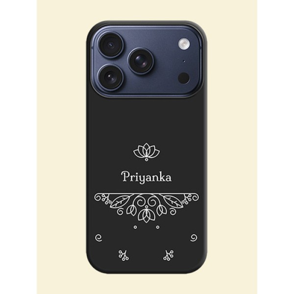 Lotus Garden Custom Text On Space Black Custom Soft Matte Mobile Back Cover - Apple iPhone 17 Pro Lotus Garden Custom Text On Space Black Custom Soft Matte Mobile Back Cover - Apple iPhone 17 Pro