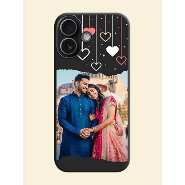 Love Hangings with Splash Wave Picture On Space Black Custom Soft Matte Mobile Back Cover - Apple iPhone 17 Love Hangings with Splash Wave Picture On Space Black Custom Soft Matte Mobile Back Cover - Apple iPhone 17