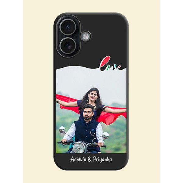 Fall in Love Pattern with Picture on Photo On Space Black Custom Soft Matte Mobile Back Cover - Apple iPhone 17 Fall in Love Pattern with Picture on Photo On Space Black Custom Soft Matte Mobile Back Cover - Apple iPhone 17
