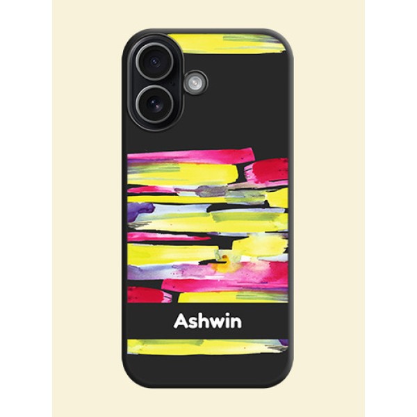 Brush Coloured On Space Black Custom Soft Matte Mobile Back Cover - Apple iPhone 17 Brush Coloured On Space Black Custom Soft Matte Mobile Back Cover - Apple iPhone 17