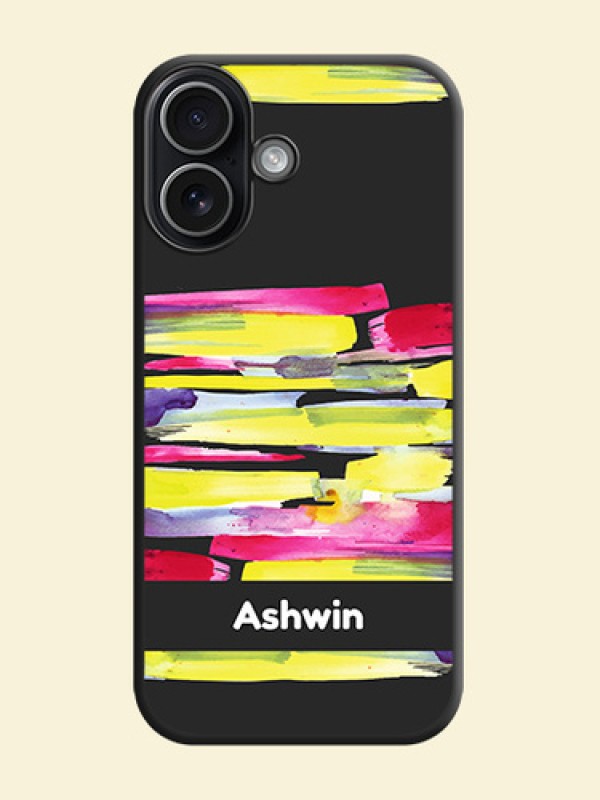 Brush Coloured On Space Black Custom Soft Matte Mobile Back Cover - Apple iPhone 17