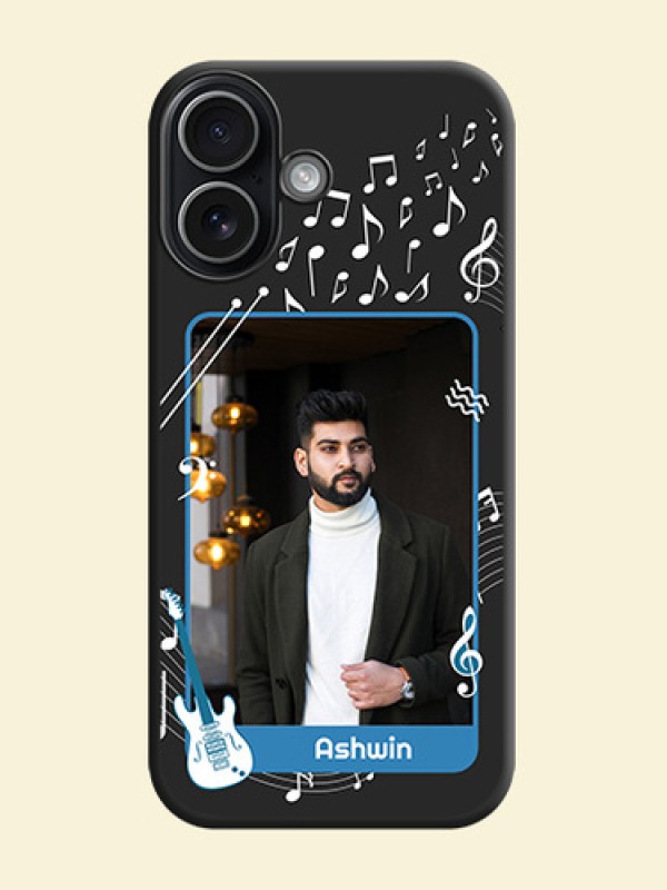Musical Theme Design with Text on Photo On Space Black Custom Soft Matte Mobile Back Cover - Apple iPhone 17