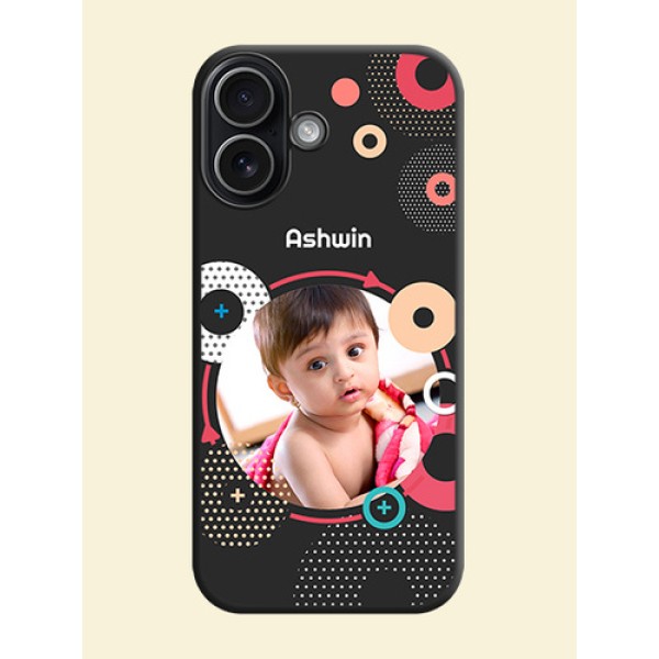Multicoloured Round Image On Space Black Custom Soft Matte Mobile Back Cover - Apple iPhone 17 Multicoloured Round Image On Space Black Custom Soft Matte Mobile Back Cover - Apple iPhone 17