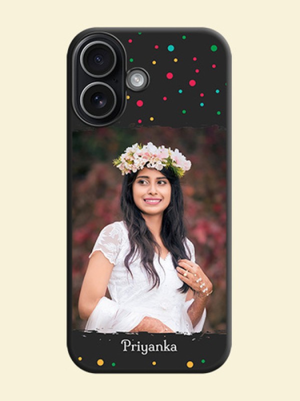 Multicolor Dotted Pattern with Text On Space Black Custom Soft Matte Mobile Back Cover - Apple iPhone 17