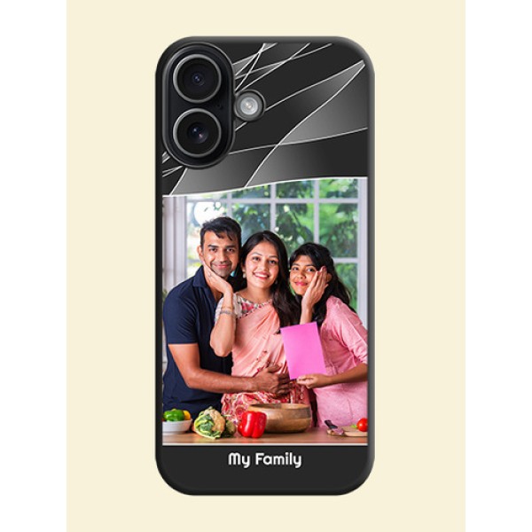Mixed Wave Lines on Photo On Space Black Custom Soft Matte Mobile Back Cover - Apple iPhone 17 Mixed Wave Lines on Photo On Space Black Custom Soft Matte Mobile Back Cover - Apple iPhone 17